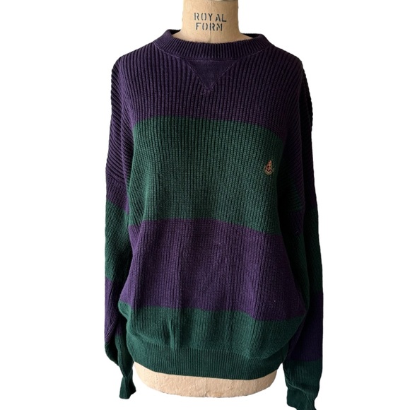 Vintage 90s Rugger Striped Sweater - Picture 1 of 4